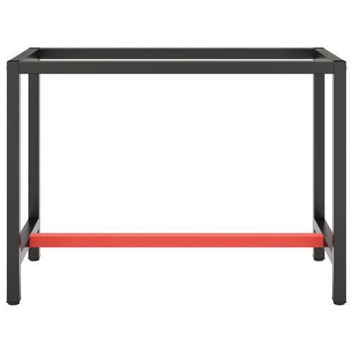 Stel til arbejdsbænk 110x50x79 cm metal mat sort og mat rød