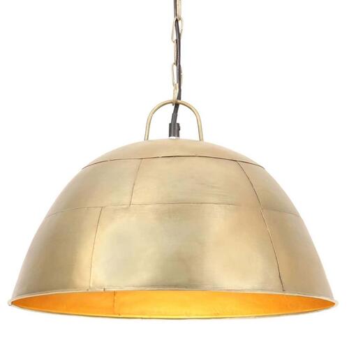 Industriel vintage hængelampe 25W rund 41 cm E27 messingfarvet
