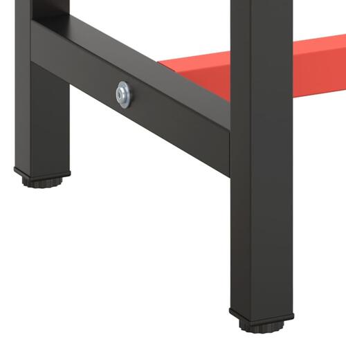 Stel til arbejdsbænk 110x50x79 cm metal mat sort og mat rød