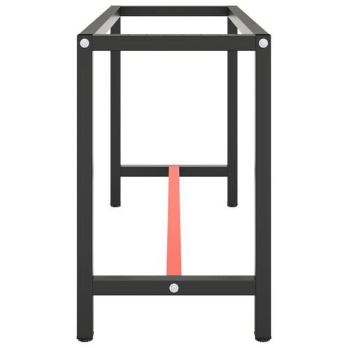 Stel til arbejdsbænk 140x50x79 cm metal mat sort og mat rød