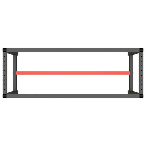 Stel til arbejdsbænk 140x50x79 cm metal mat sort og mat rød