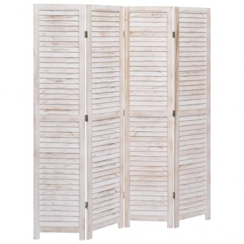 4-panels rumdeler 140 x 165 cm træ hvid