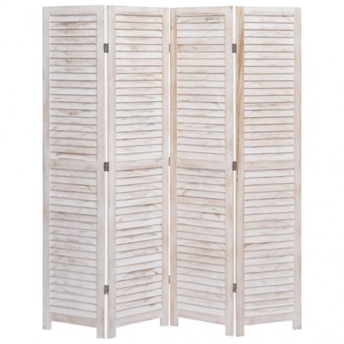 4-panels rumdeler 140 x 165 cm træ hvid