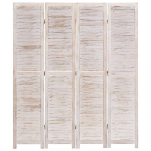 4-panels rumdeler 140 x 165 cm træ hvid
