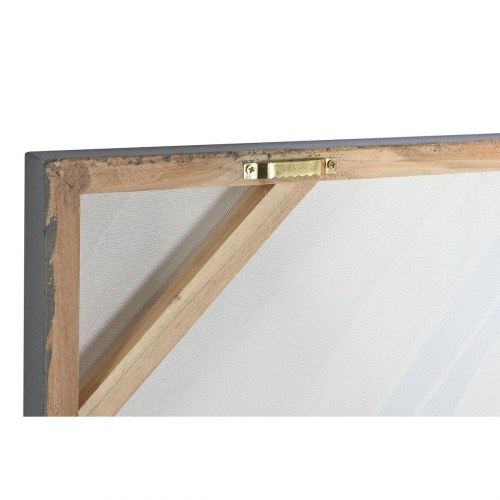 Håndmalet lærredsmaleri - Træ/MDF, blå/gylden, 80 × 3 × 120 cm