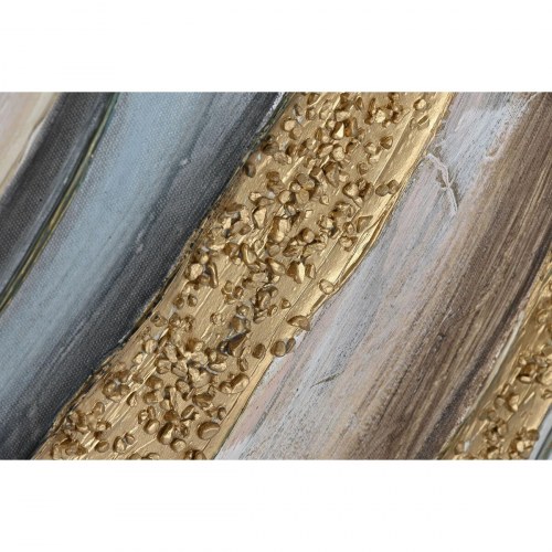 Håndmalet lærredsmaleri - Træ/MDF, blå/gylden, 80 × 3 × 120 cm