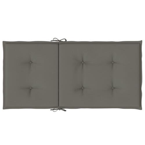 Stolehynder med lav ryg 6 stk. 100x50x4 cm stof mørkegrå
