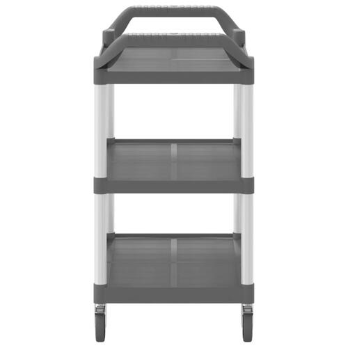 Vogn med 3 hylder 99x50x96 cm aluminium grå