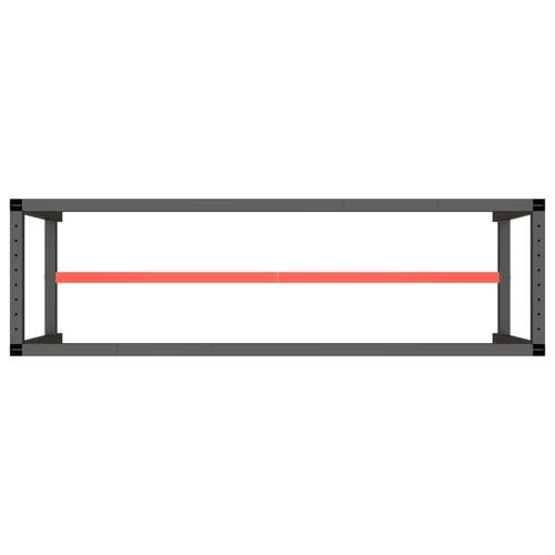 Stel til arbejdsbænk 170x50x79 cm metal mat sort og mat rød