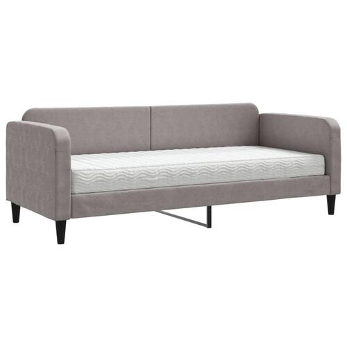 Daybed med madras 80x200 cm stof gråbrun