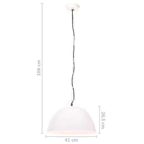 Industriel vintage hængelampe 25 W rund 41 cm E27 hvid