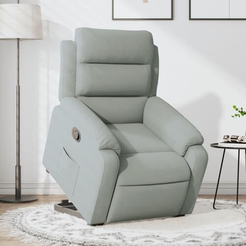 Løftestol velour lysegrå