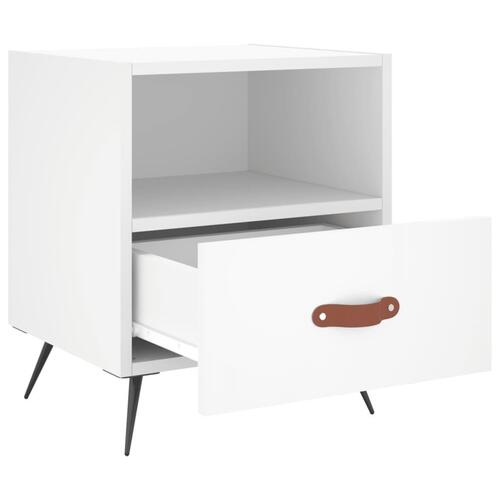 Sengeborde 2 stk. 40x35x47,5 cm konstrueret træ hvid