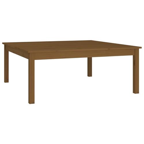 Sofabord 100x100x40 cm massivt fyrretræ gyldenbrun