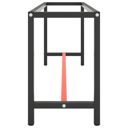 Stel til arbejdsbænk 190x50x79 cm metal mat sort og mat rød
