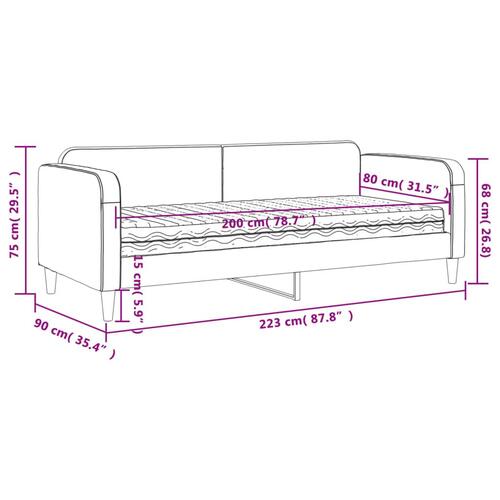 Daybed med madras 80x200 cm stof gråbrun