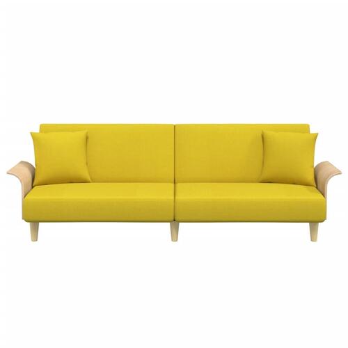 Sovesofa med armlæn stof lysegul