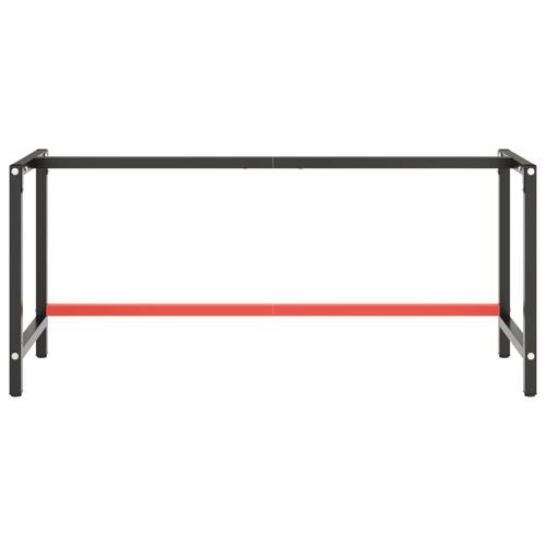 Stel til arbejdsbænk 180x57x79 cm metal mat sort og mat rød