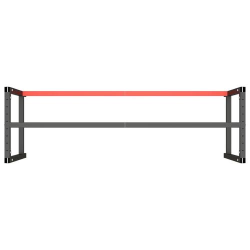 Stel til arbejdsbænk 180x57x79 cm metal mat sort og mat rød