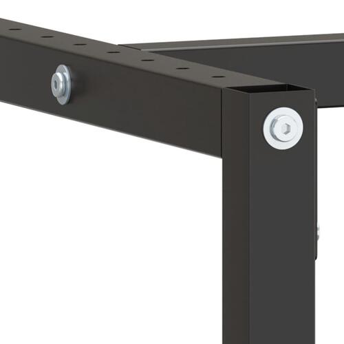 Stel til arbejdsbænk 180x57x79 cm metal mat sort og mat rød