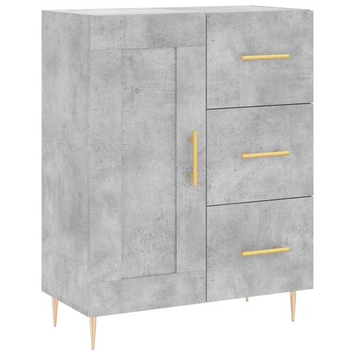 Højskab 69,5x34x180 cm konstrueret træ betongrå