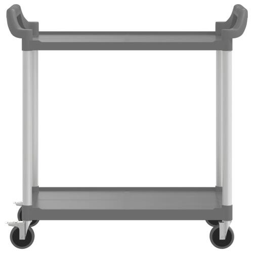 Vogn med 2 hylder 99x50x97 cm aluminium grå