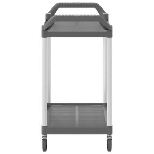 Vogn med 2 hylder 99x50x97 cm aluminium grå