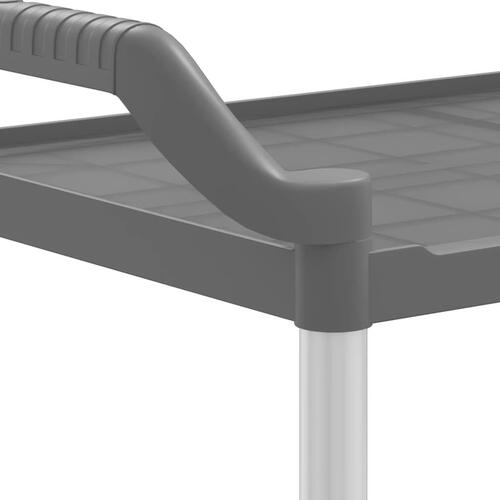 Vogn med 2 hylder 99x50x97 cm aluminium grå