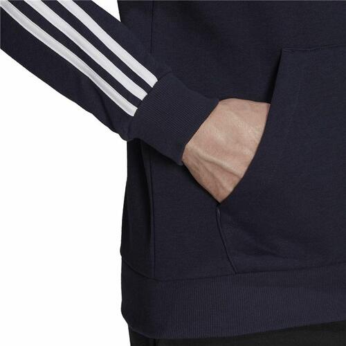 Hættetrøje til Mænd Adidas Essentials 3 Stripes Marineblå L