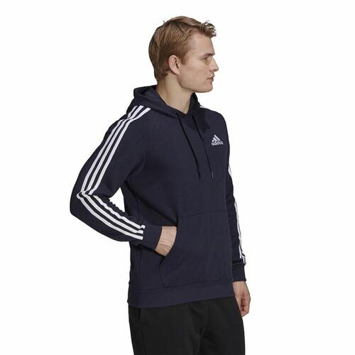 Hættetrøje til Mænd Adidas Essentials 3 Stripes Marineblå L