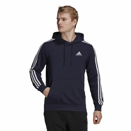 Hættetrøje til Mænd Adidas Essentials 3 Stripes Marineblå L