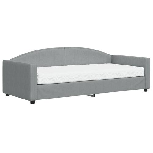 Daybed med madras 90x200 cm stof lysegrå