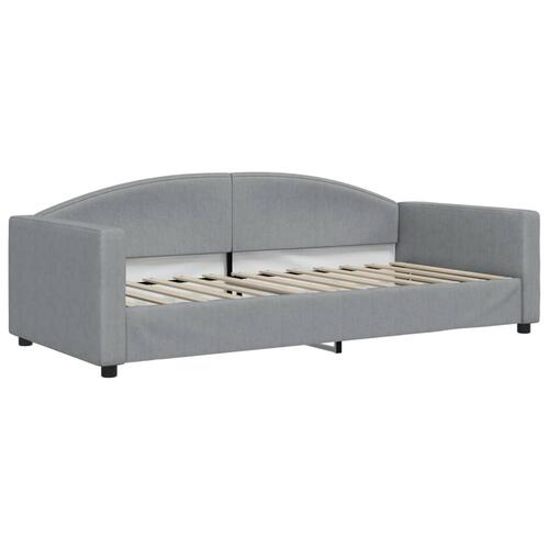 Daybed med madras 90x200 cm stof lysegrå