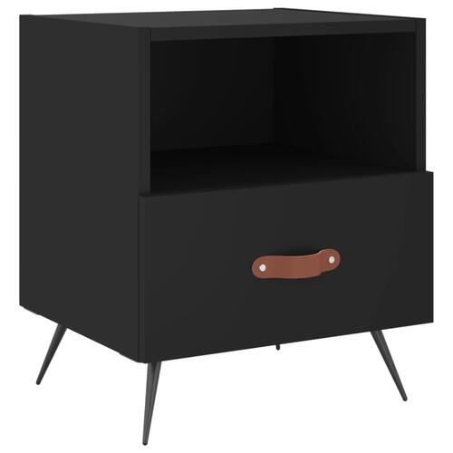 Sengeborde 2 stk. 40x35x47,5 cm konstrueret træ sort