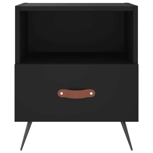 Sengeborde 2 stk. 40x35x47,5 cm konstrueret træ sort