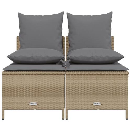 Sofasæt til haven 4 dele med hynder polyrattan beige