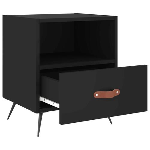 Sengeborde 2 stk. 40x35x47,5 cm konstrueret træ sort