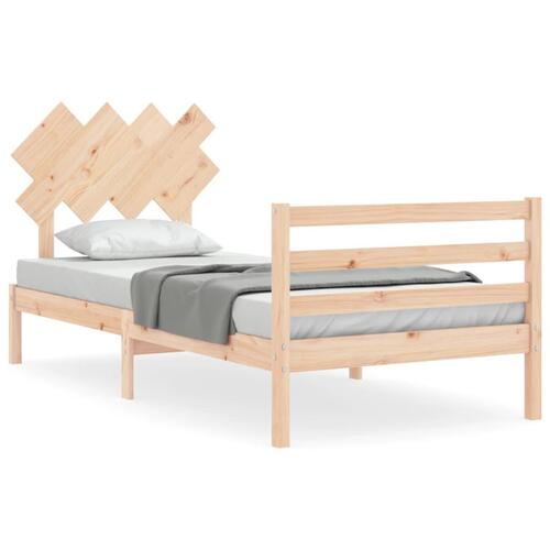 Sengeramme med sengegavl 90x200 cm massivt træ