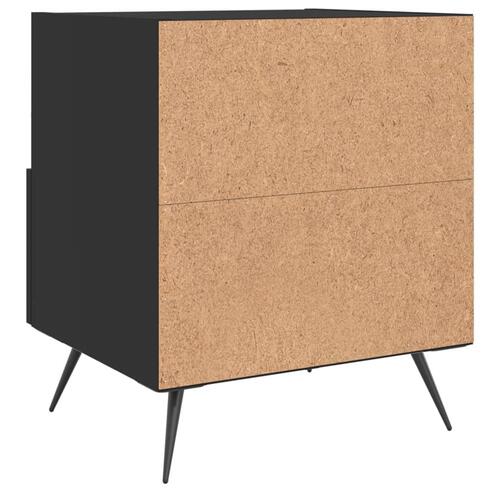 Sengeborde 2 stk. 40x35x47,5 cm konstrueret træ sort