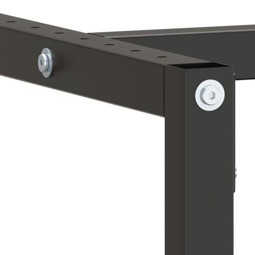 Stel til arbejdsbænk 220x57x79 cm metal mat sort og mat rød