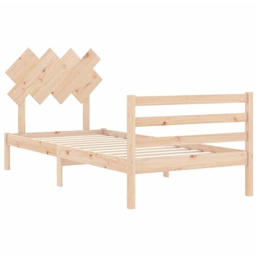 Sengeramme med sengegavl 90x200 cm massivt træ