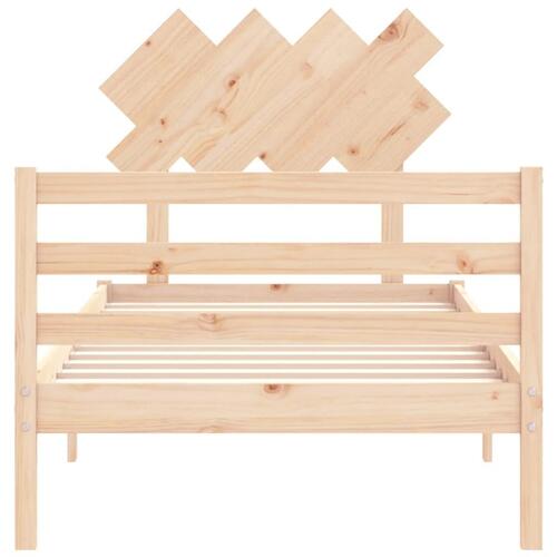 Sengeramme med sengegavl 90x200 cm massivt træ