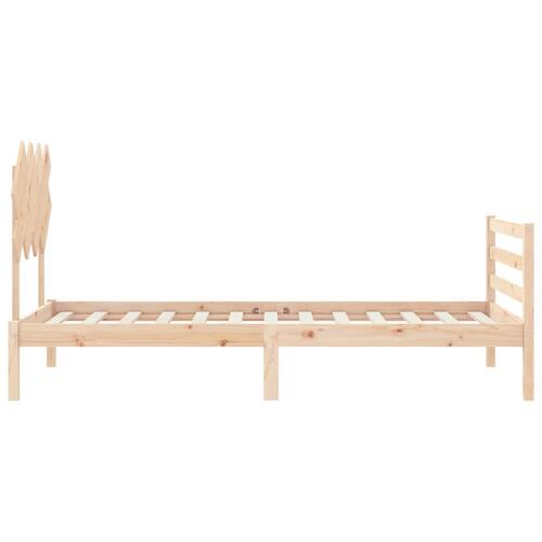 Sengeramme med sengegavl 90x200 cm massivt træ