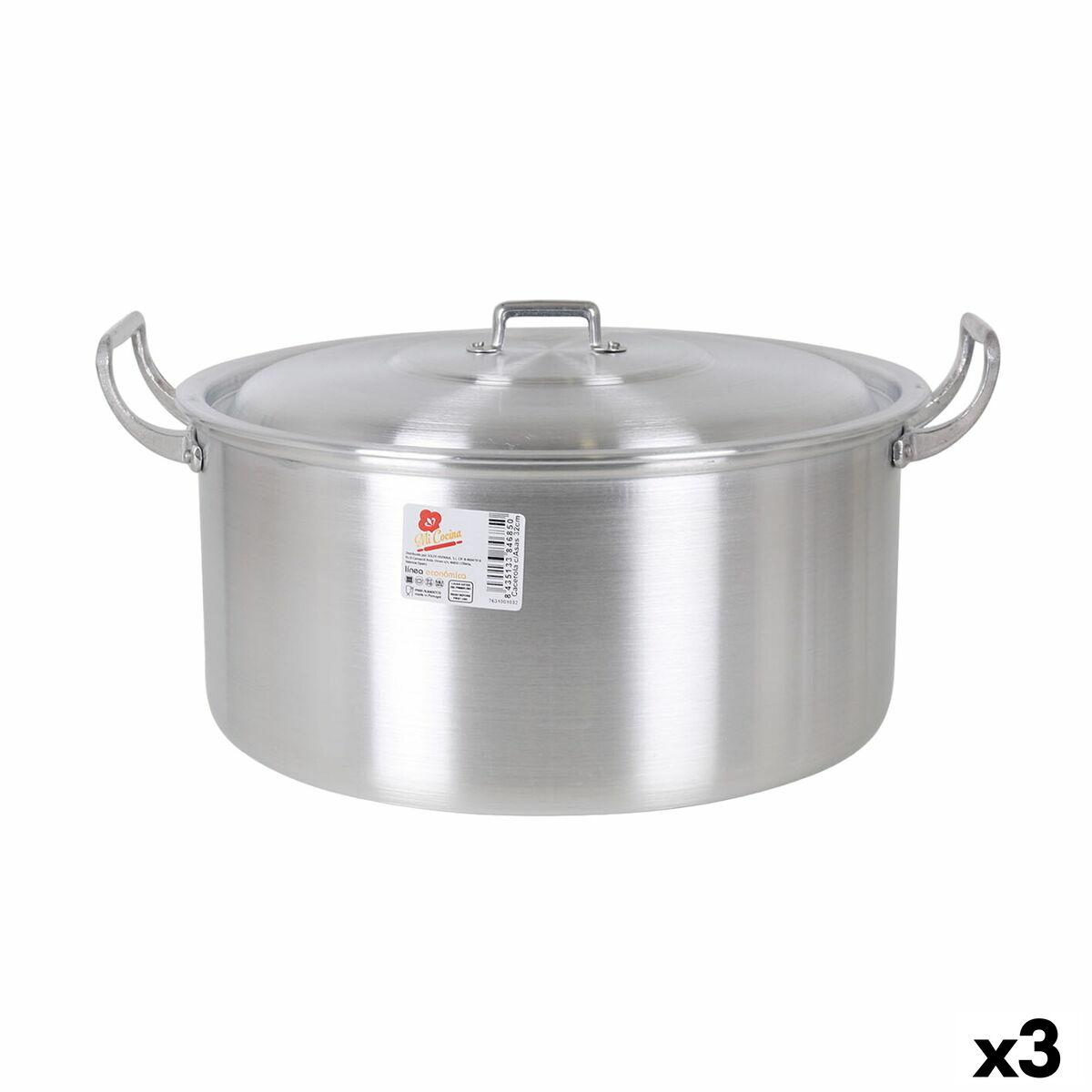 Gryde Med Låg Aluminium 41 x 33 x 19 cm (3 enheder)