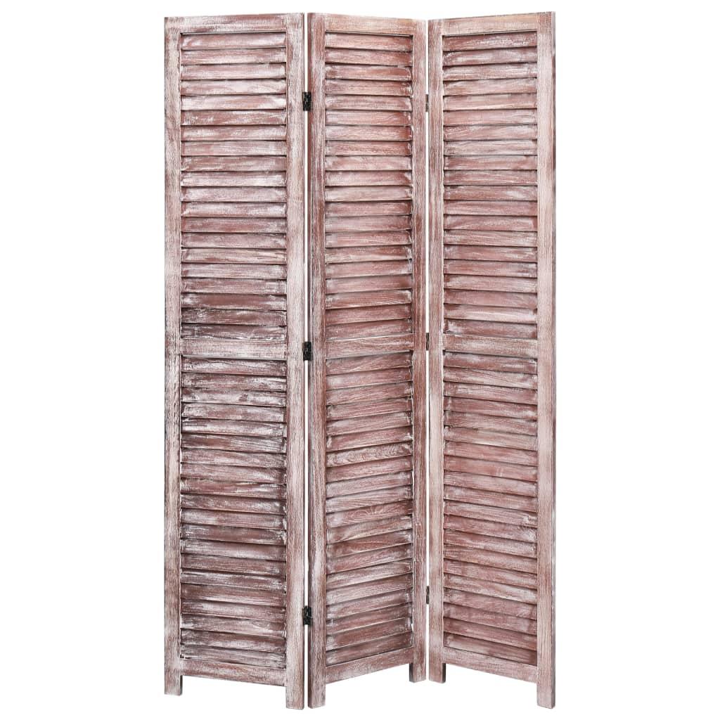 3-panels rumdeler 105 x 165 cm træ brun
