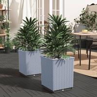 Plantekasser 2 stk. 30x30x37 cm polypropylen lysegrå