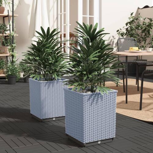Plantekasser 2 stk. 30x30x37 cm polypropylen lysegrå