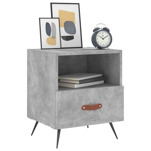 Sengeborde 2 stk. 40x35x47,5 cm konstrueret træ betongrå