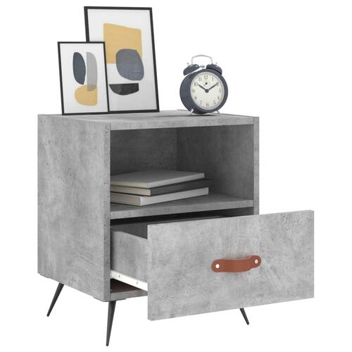 Sengeborde 2 stk. 40x35x47,5 cm konstrueret træ betongrå