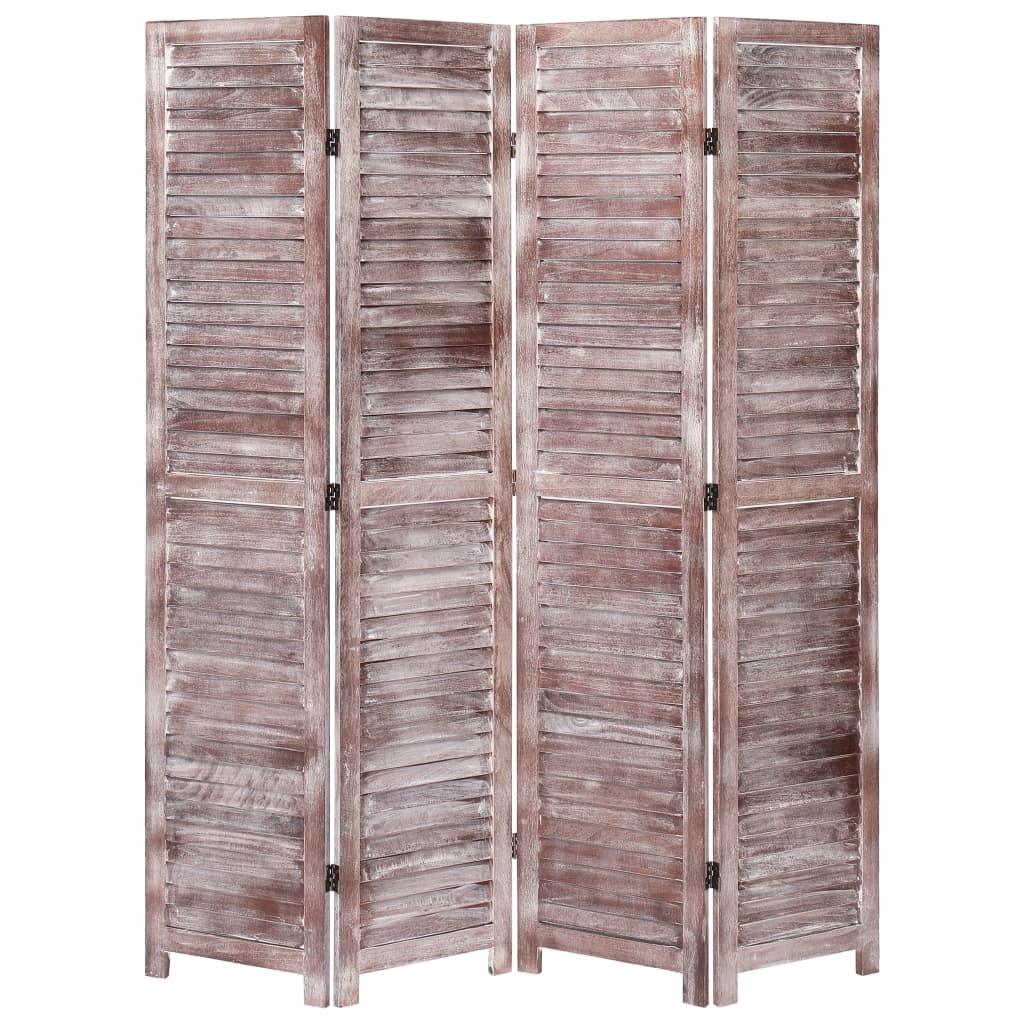 4-panels rumdeler 140 x 165 cm træ brun